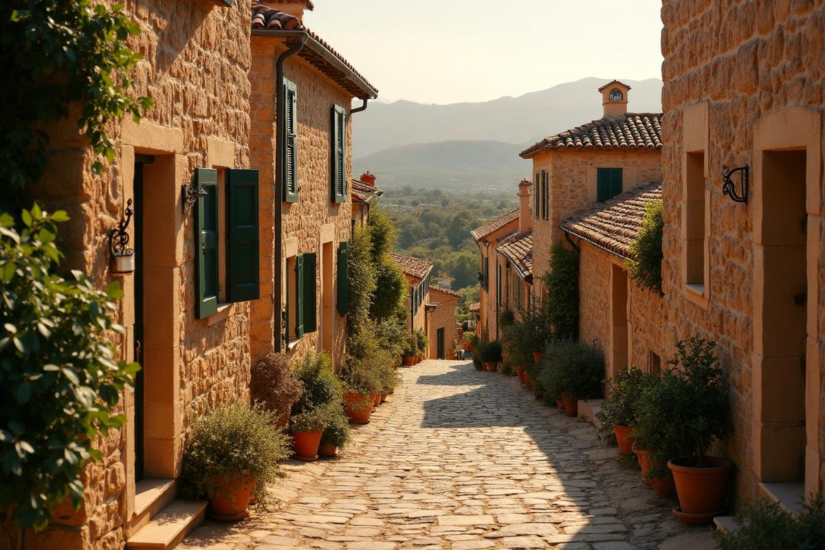 Charming traditional Mallorca village with stone houses and Mediterranean architecture